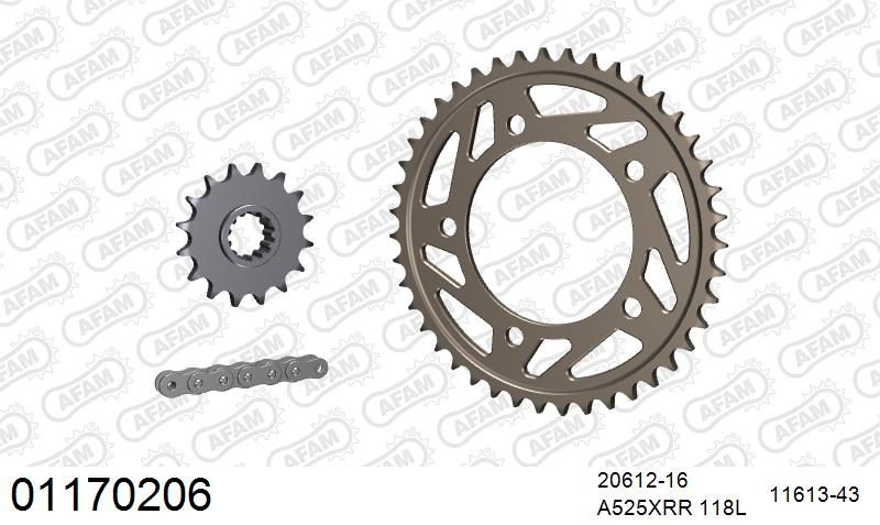 525XMR3 118 MRS (RIVET) & SPROCKETS