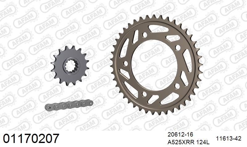 525XMR3 124 MRS (RIVET) & SPROCKETS