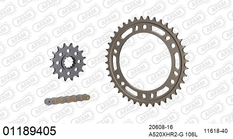 520XHR2 106 MRS (RIVET) GOLD & SPROCKETS