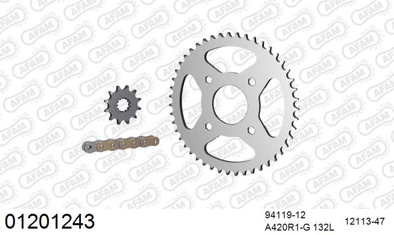 420R1 132 AR (CLIP) GOLD & SPROCKETS