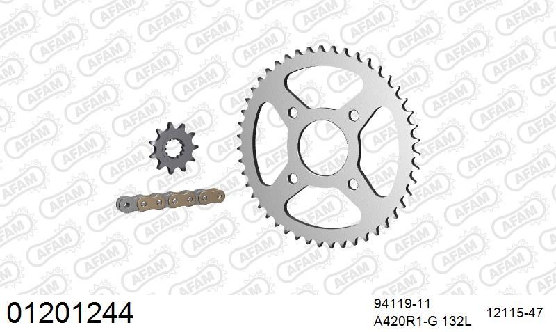 420R1 132 AR (CLIP) GOLD & SPROCKETS