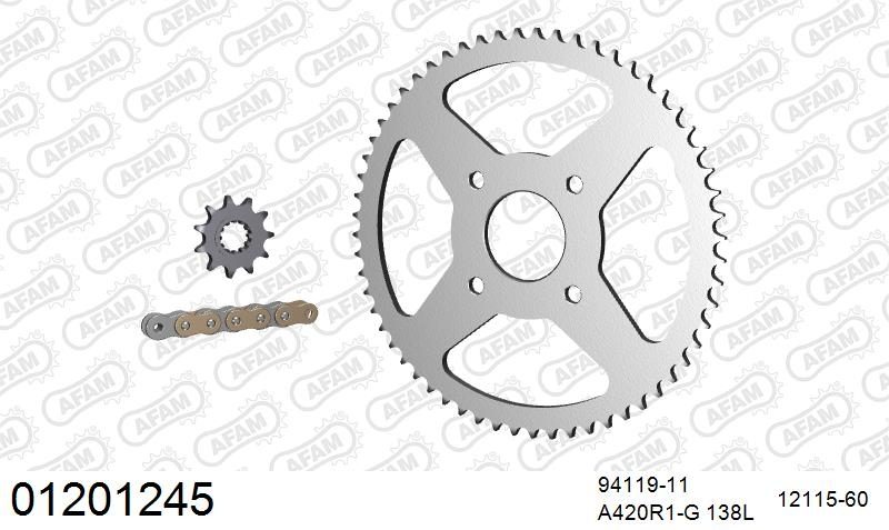 420R1 138 AR (CLIP) GOLD & SPROCKETS