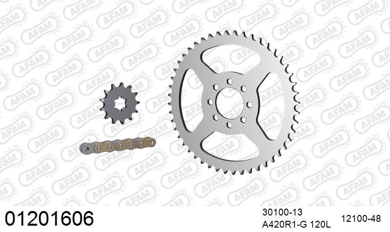 420R1 120 AR (CLIP) GOLD & SPROCKETS