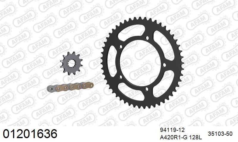 420R1 128 AR (CLIP) GOLD & SPROCKETS