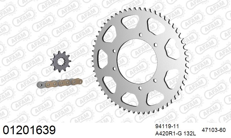 420R1 132 AR (CLIP) GOLD & SPROCKETS
