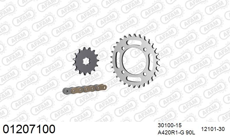 420R1 90 AR (CLIP) GOLD & SPROCKETS