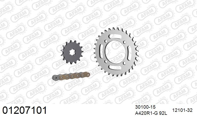 420R1 92 AR (CLIP) GOLD & SPROCKETS