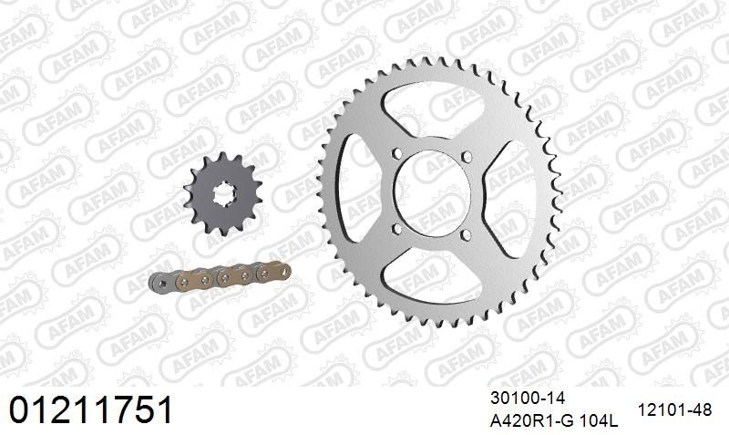 420R1 104 AR (CLIP) GOLD & SPROCKETS