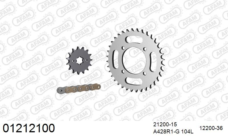 428R1 104 AR (CLIP) GOLD & SPROCKETS