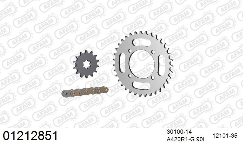 420R1 90 AR (CLIP) GOLD & SPROCKETS