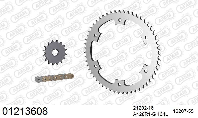 428R1 134 AR (CLIP) GOLD & SPROCKETS