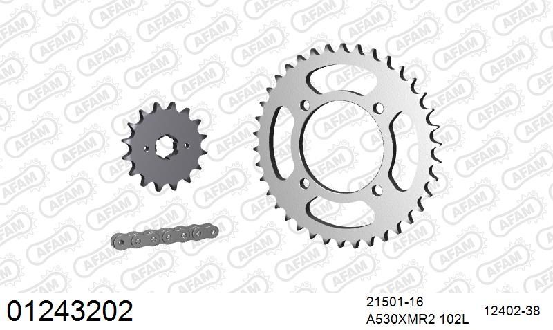 530XMR3 102 MRS (RIVET) & SPROCKETS
