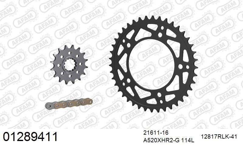 520XHR2 114 MRS (RIVET) GOLD & SPROCKETS