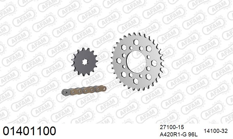 420R1 96 AR (CLIP) GOLD & SPROCKETS