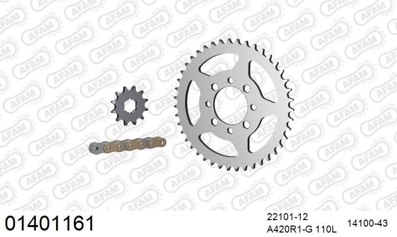 420R1 110 AR (CLIP) GOLD & SPROCKETS