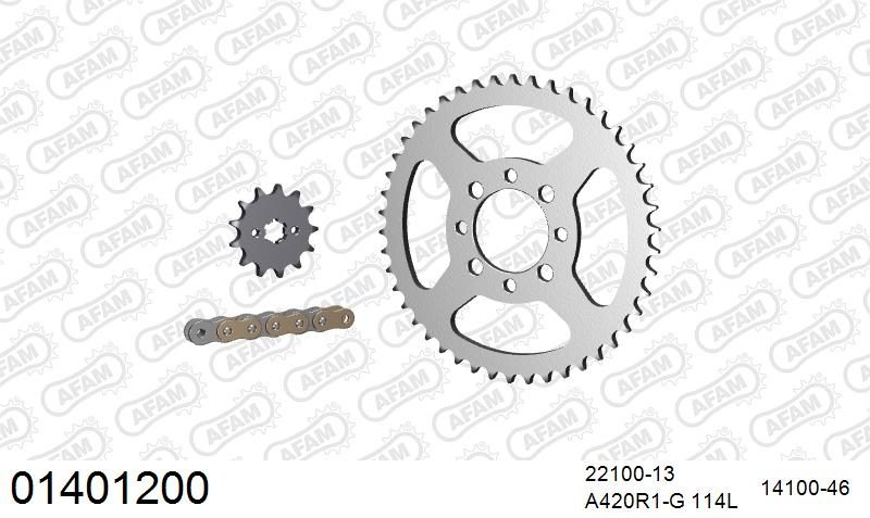 420R1 114 AR (CLIP) GOLD & SPROCKETS