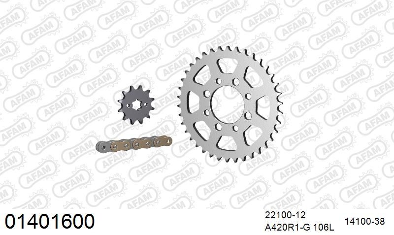 420R1 106 AR (CLIP) GOLD & SPROCKETS