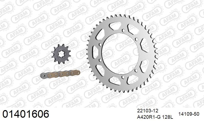 420R1 128 AR (CLIP) GOLD & SPROCKETS