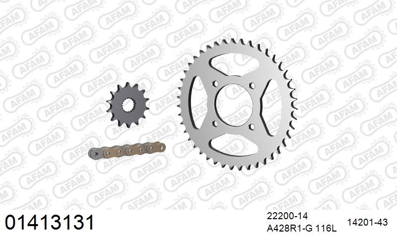 428R1 116 AR (CLIP) GOLD & SPROCKETS