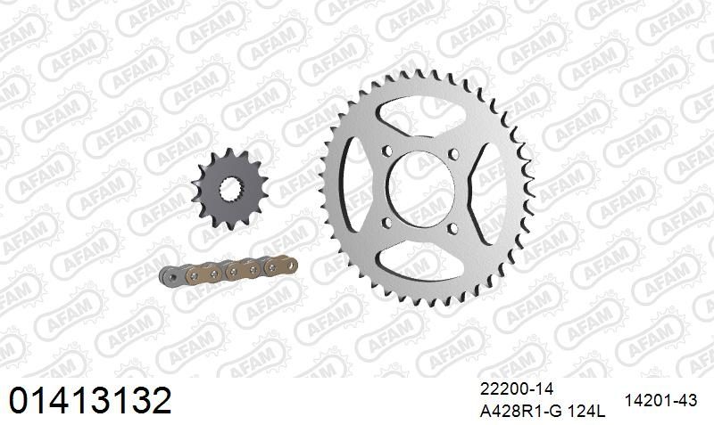 428R1 124 AR (CLIP) GOLD & SPROCKETS