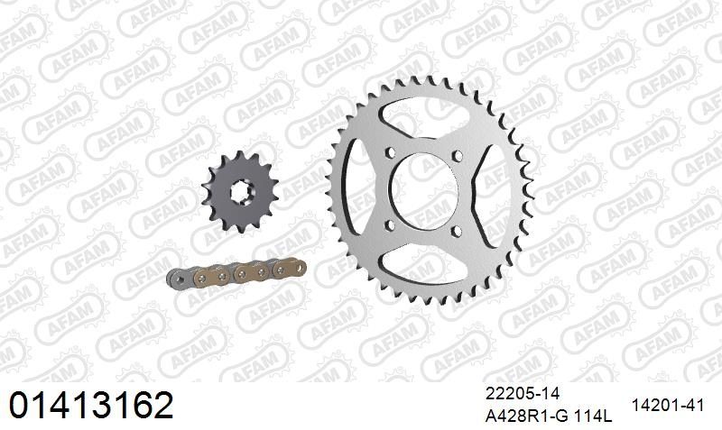 428R1 114 AR (CLIP) GOLD & SPROCKETS