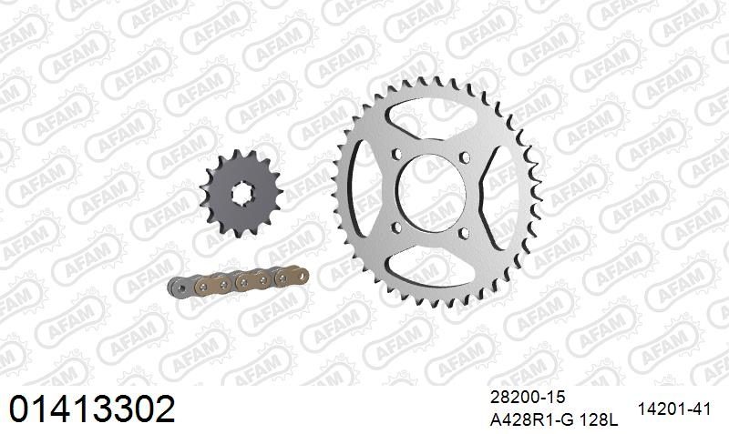 428R1 128 AR (CLIP) GOLD & SPROCKETS