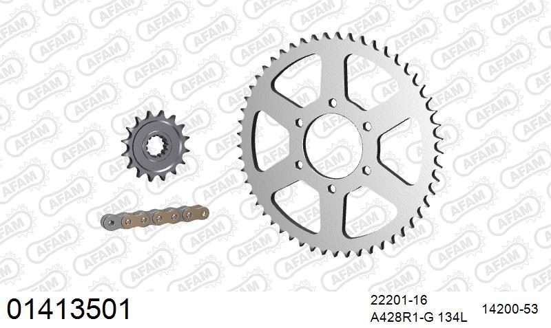 428R1 134 AR (CLIP) GOLD & SPROCKETS