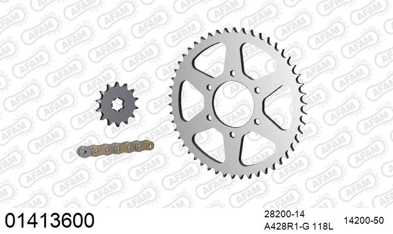 428R1 118 AR (CLIP) GOLD & SPROCKETS