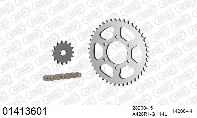 428R1 114 AR (CLIP) GOLD & SPROCKETS