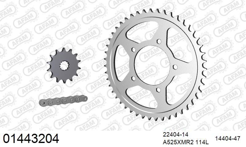 525XMR3 114 MRS (RIVET) & SPROCKETS