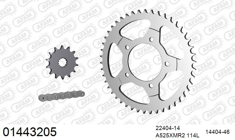 525XMR3 114 MRS (RIVET) & SPROCKETS