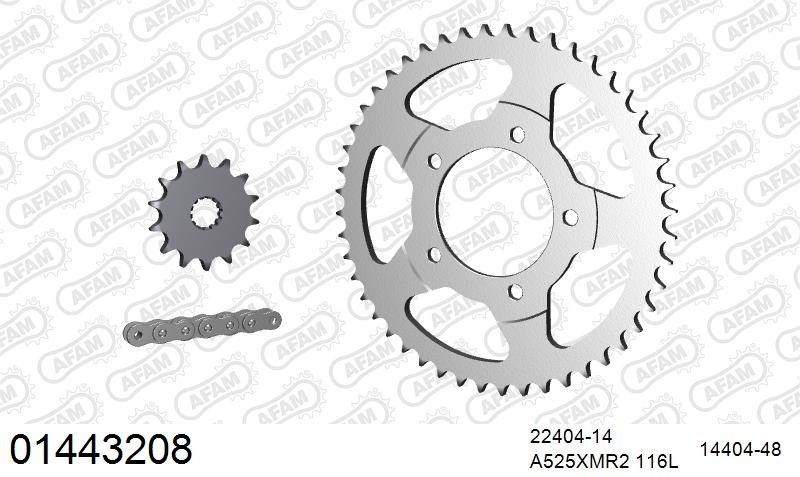 525XMR3 116 MRS (RIVET) & SPROCKETS