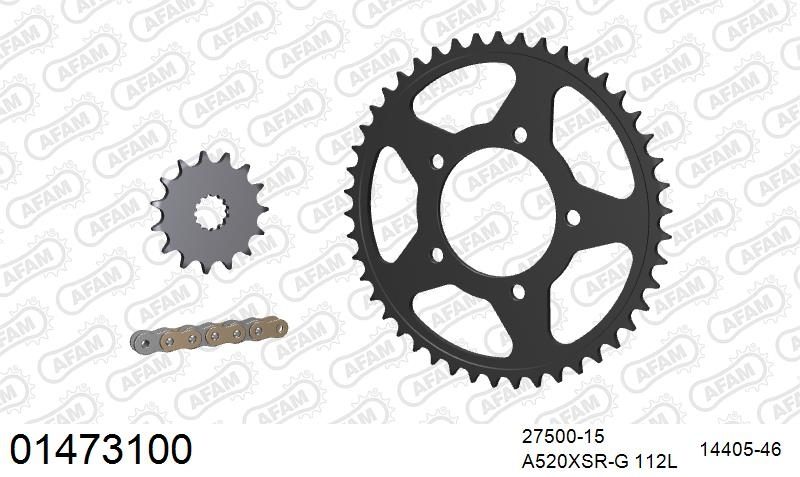 520XSR 112 MRS (RIVET) GOLD & SPROCKETS