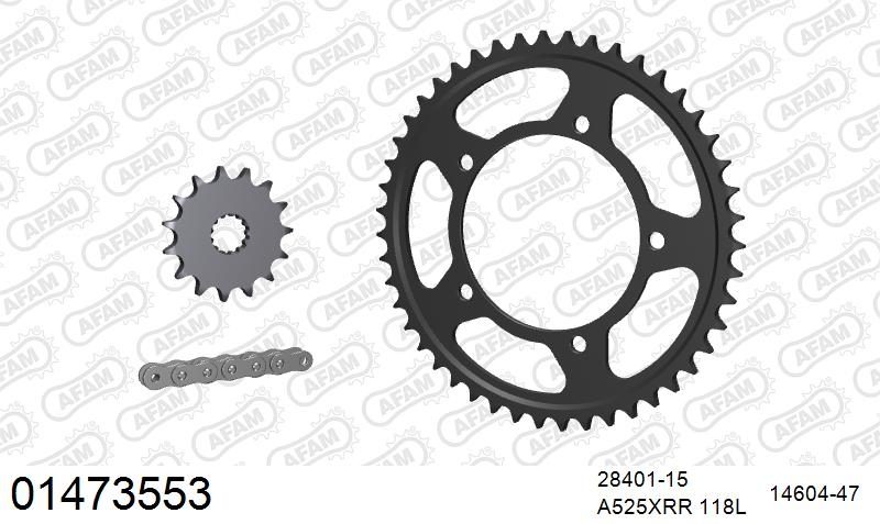 525XMR3 118 MRS (RIVET) & SPROCKETS