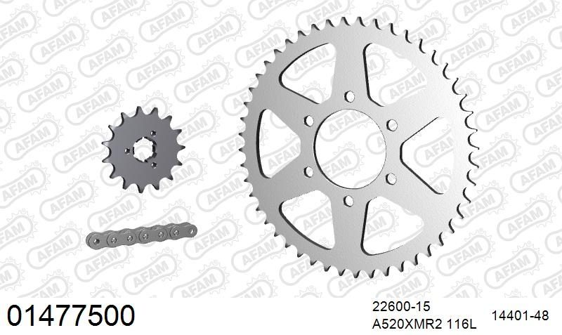 520XMR3 116 MRS (RIVET) & SPROCKETS