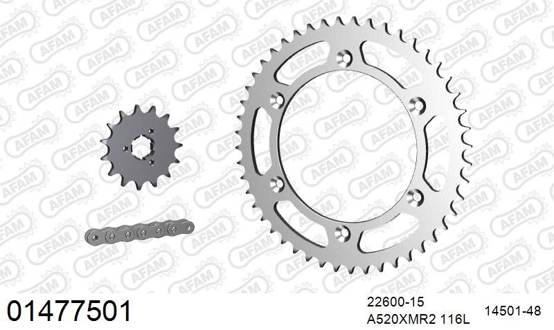 520XMR3 116 MRS (RIVET) & SPROCKETS