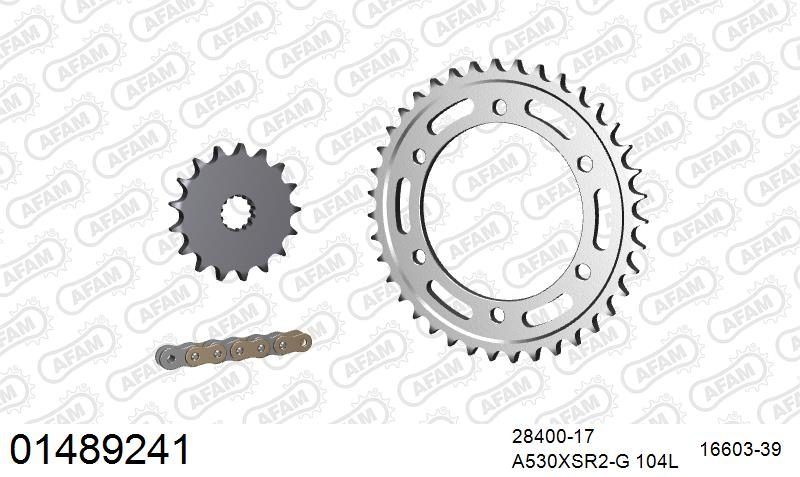 530XSR2 104 MRS (RIVET) GOLD & SPROCKETS