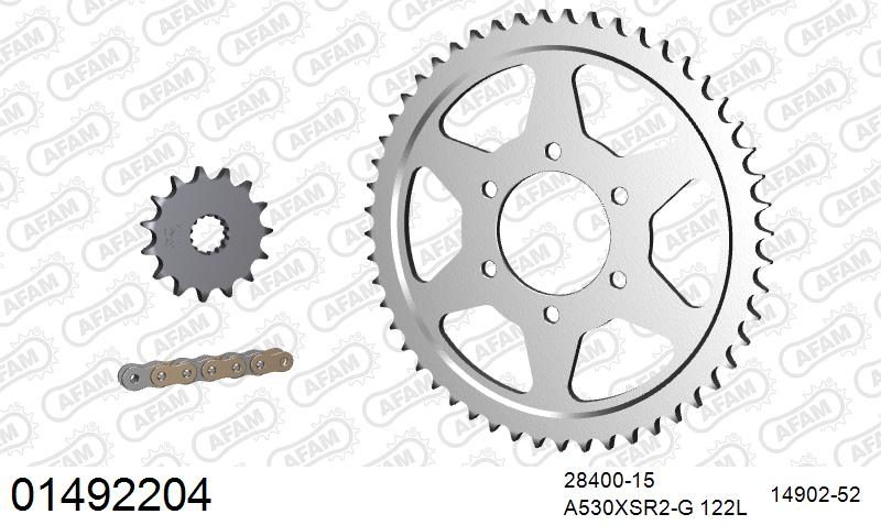530XSR2 122 MRS (RIVET) GOLD & SPROCKETS