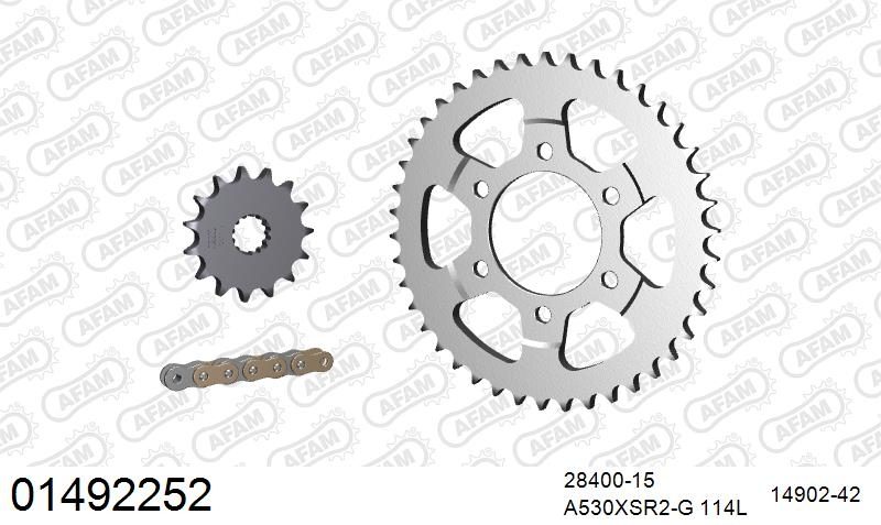 530XSR2 114 MRS (RIVET) GOLD & SPROCKETS