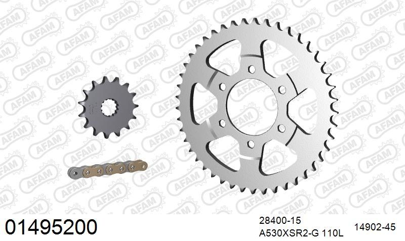 530XSR2 110 MRS (RIVET) GOLD & SPROCKETS