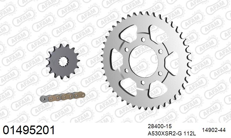 530XSR2 112 MRS (RIVET) GOLD & SPROCKETS