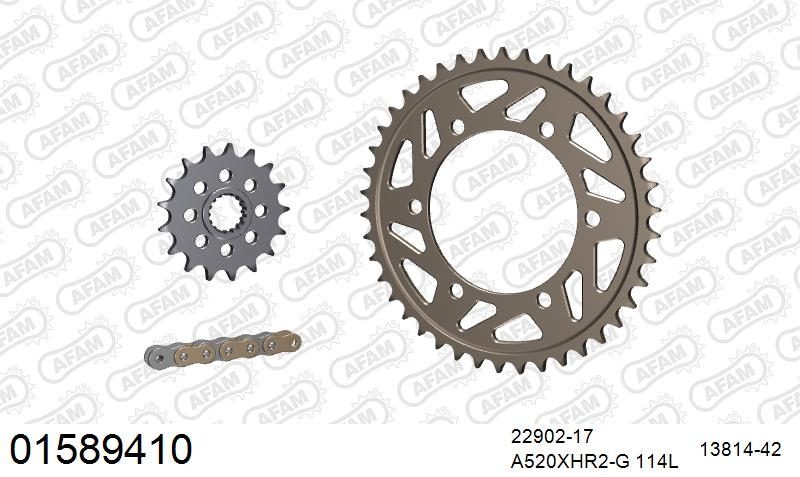 520XHR2 114 MRS (RIVET) GOLD & SPROCKETS