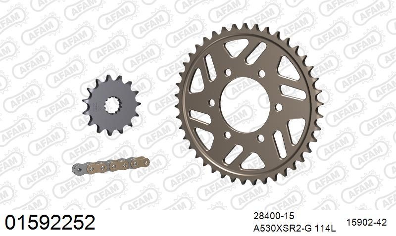 530XSR2 114 MRS (RIVET) GOLD & SPROCKETS