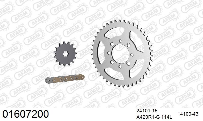 420R1 114 AR (CLIP) GOLD & SPROCKETS
