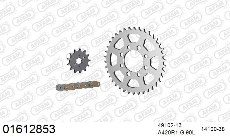 420R1 90 AR (CLIP) GOLD & SPROCKETS