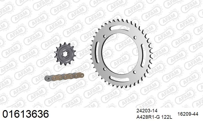 428R1 122 AR (CLIP) GOLD & SPROCKETS