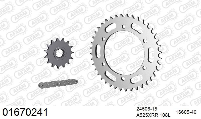 525XMR3 108 MRS (RIVET) & SPROCKETS