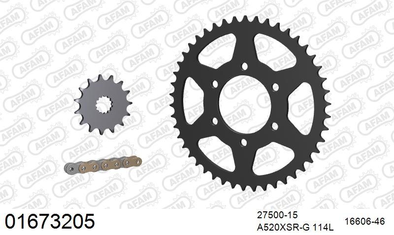 520XSR 114 MRS (RIVET) GOLD & SPROCKETS