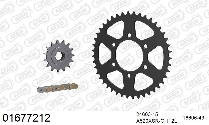 520XSR 112 MRS (RIVET) GOLD & SPROCKETS