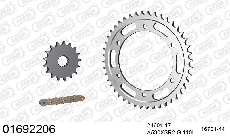530XSR2 110 MRS (RIVET) GOLD & SPROCKETS